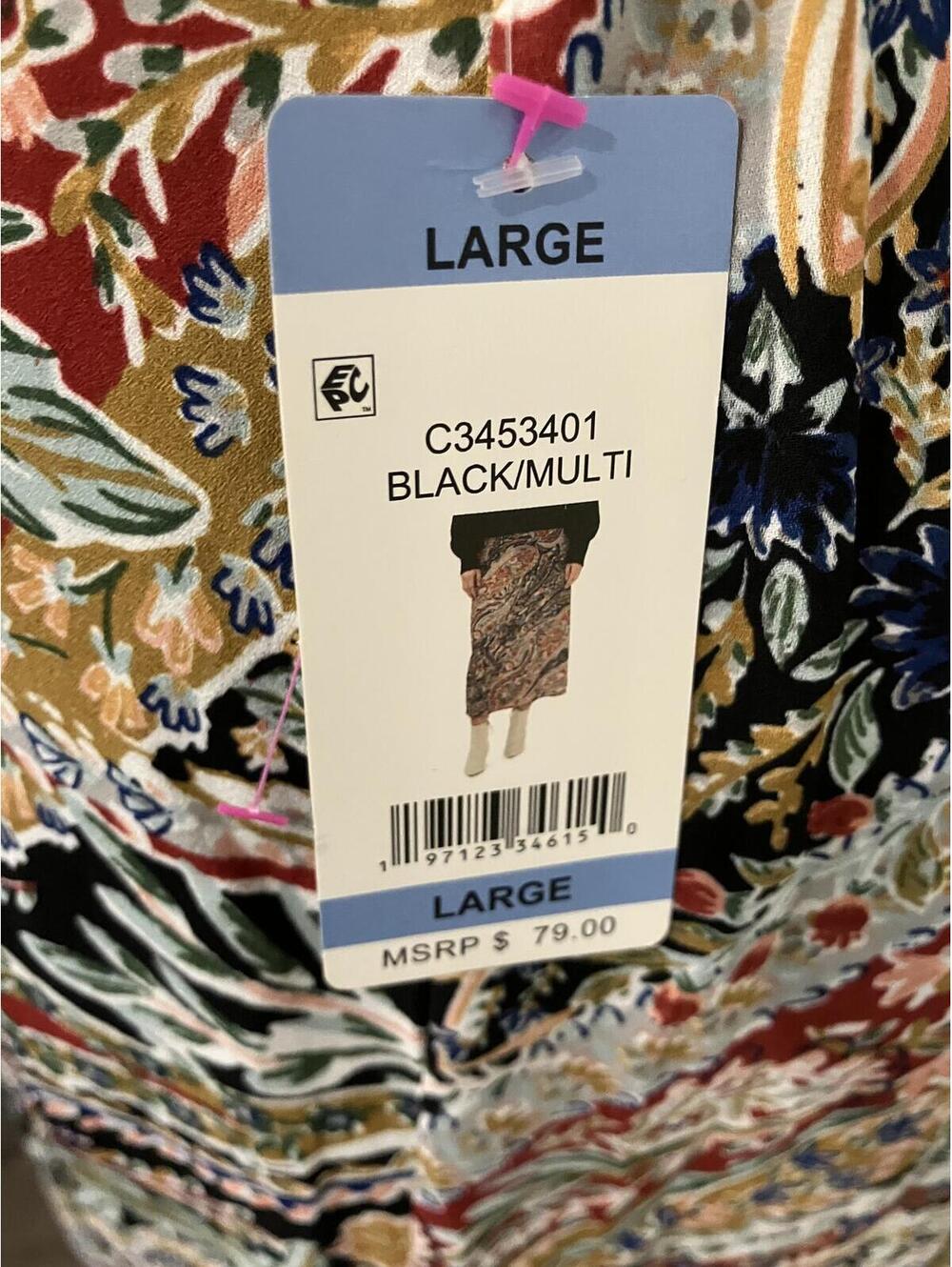NWT Large Black Multi Paisley Print Skirt - Picture 1 of 10